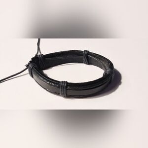 Men's bracelet leather layered brown new d46